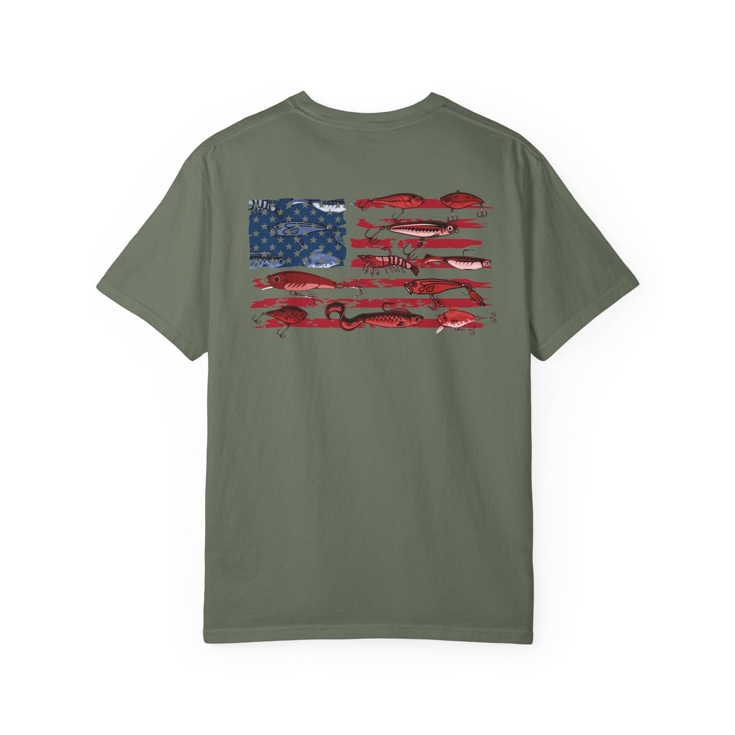 Southern Country American Flag Fishing Lure T-Shirt – Patriotic Fisherman Tee