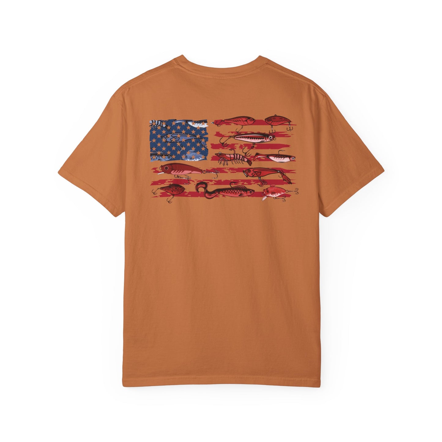 Southern Country American Flag Fishing Lure T-Shirt – Patriotic Fisherman Tee