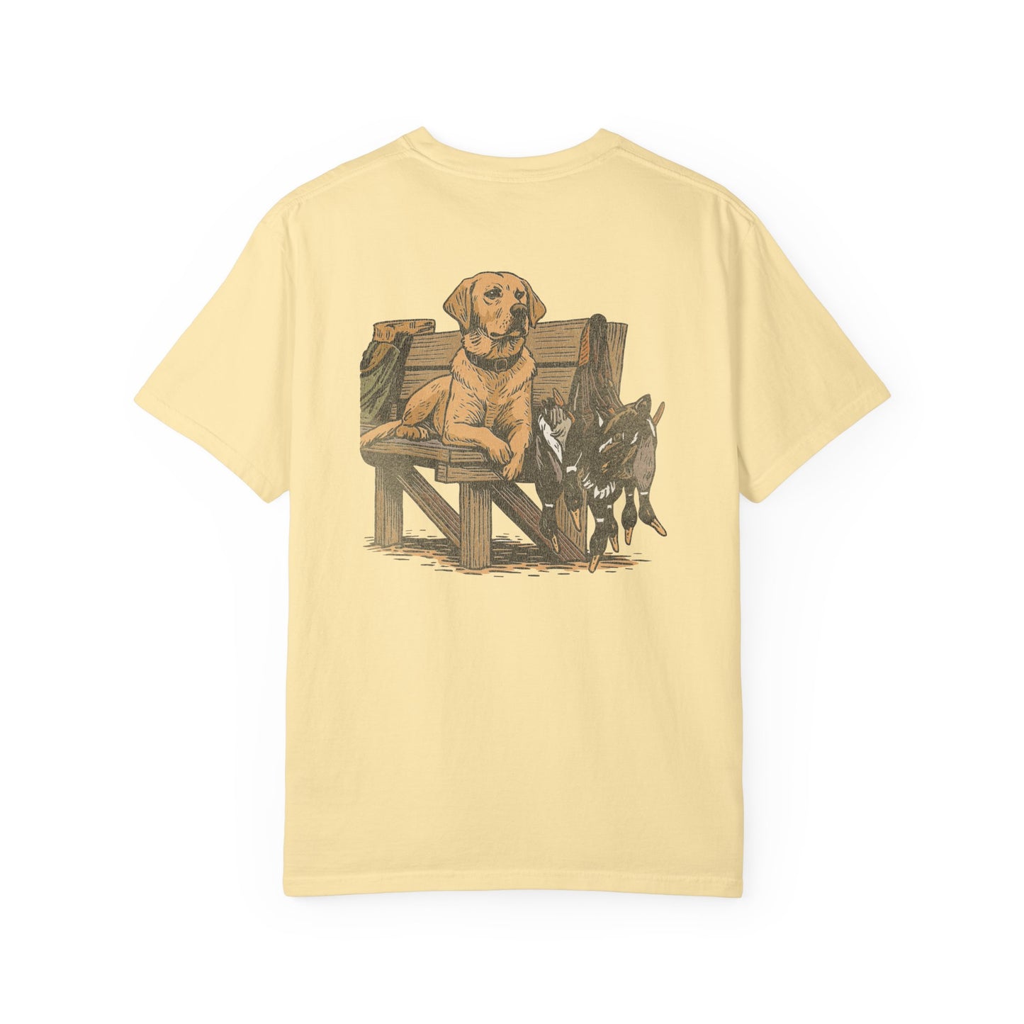 Southern Country Yellow Lab Hunting Dog T-Shirt | Rustic Duck Hunting Graphic Tee for Outdoorsmen