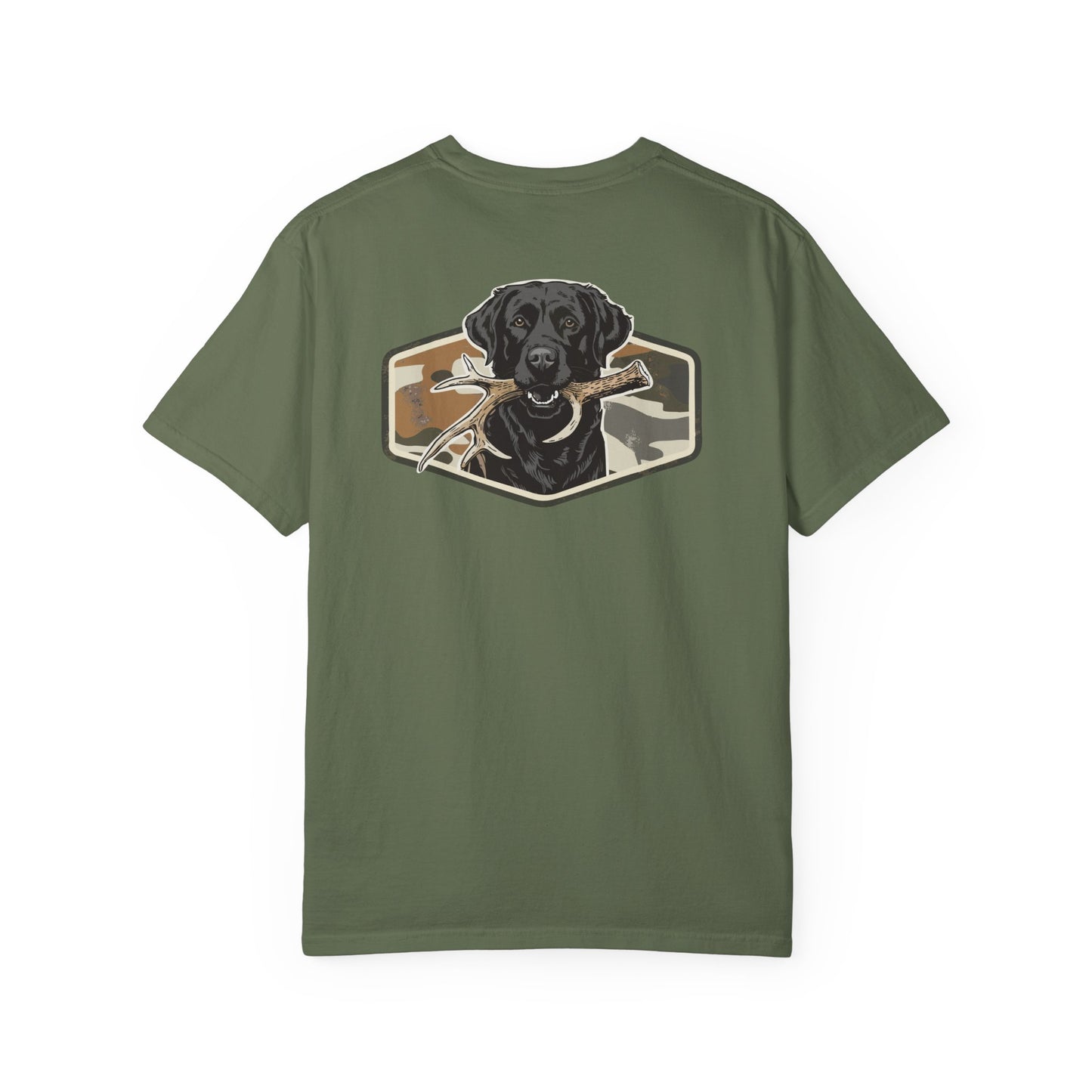 Southern Country Black Lab Hunting Dog T-Shirt – Camo Shed Hunt Retriever Tee