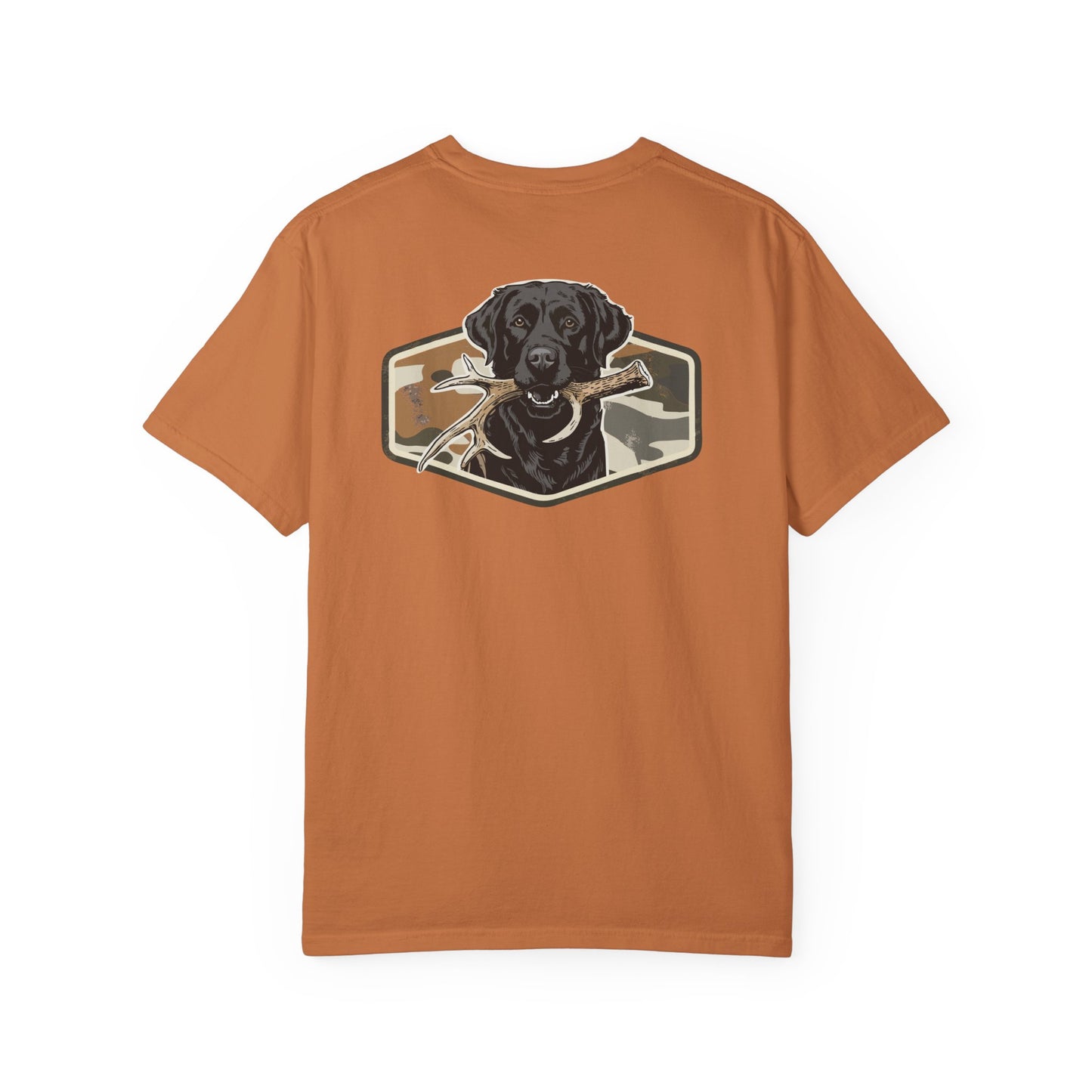 Southern Country Black Lab Hunting Dog T-Shirt – Camo Shed Hunt Retriever Tee