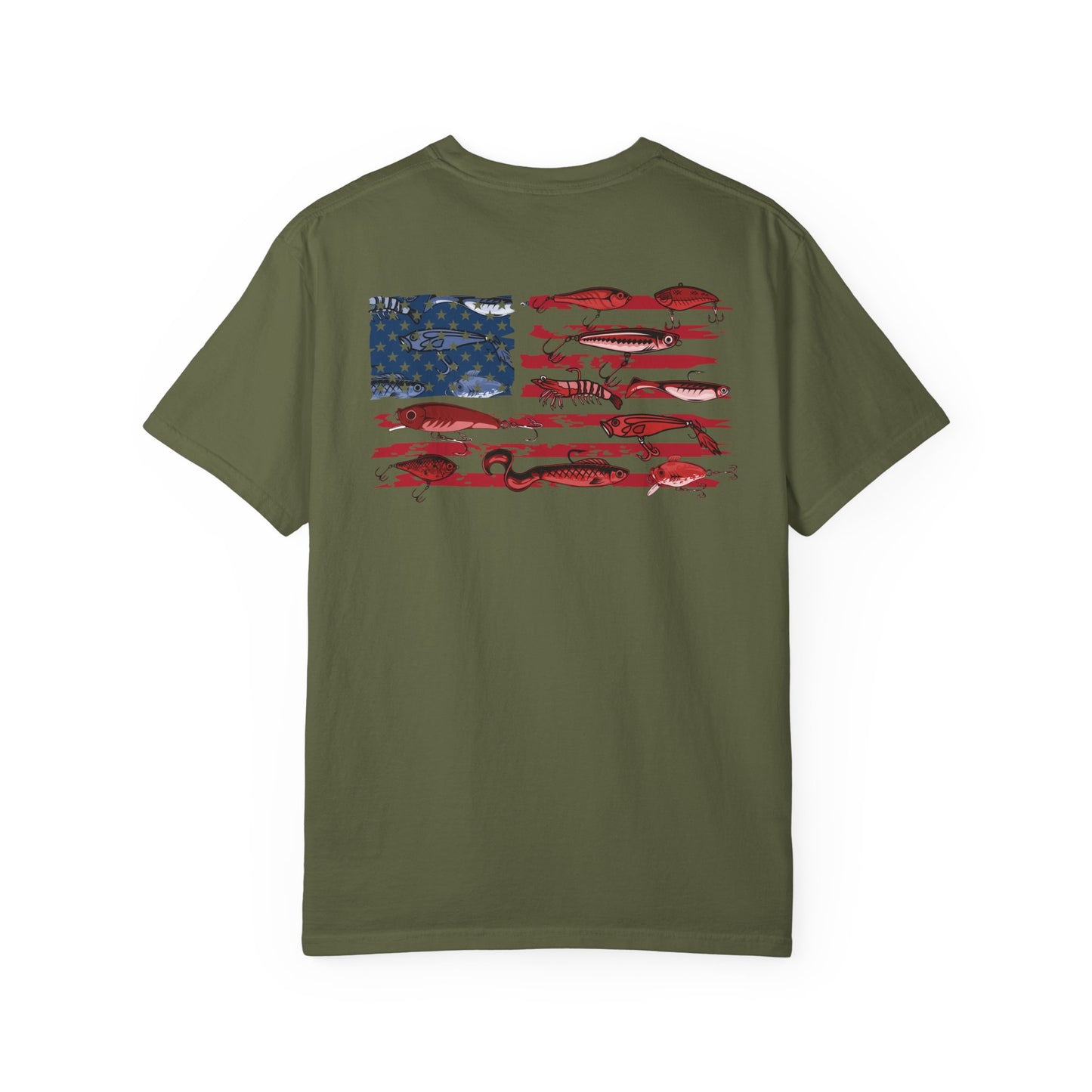 Southern Country American Flag Fishing Lure T-Shirt – Patriotic Fisherman Tee