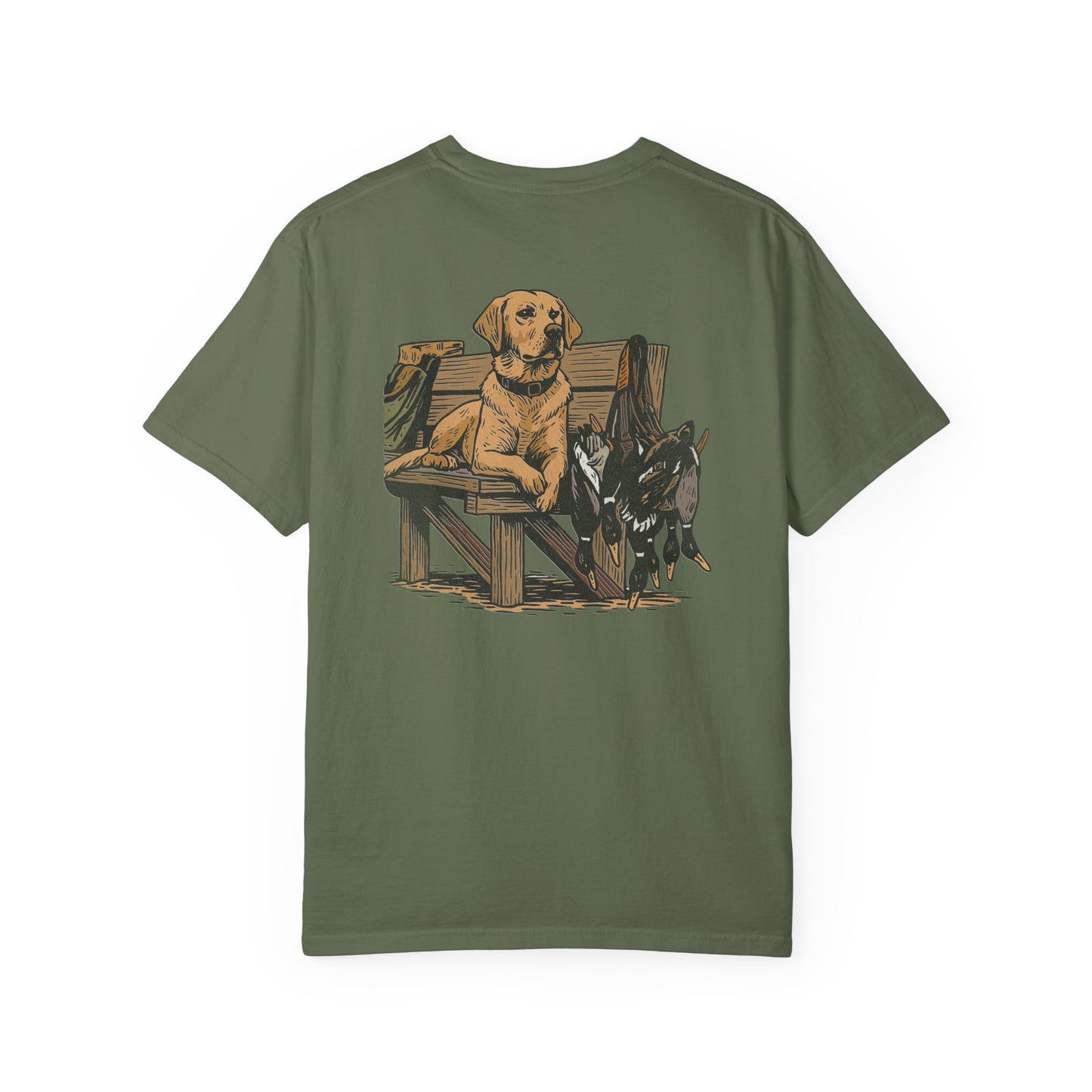 Southern Country Yellow Lab Hunting Dog T-Shirt | Rustic Duck Hunting Graphic Tee for Outdoorsmen