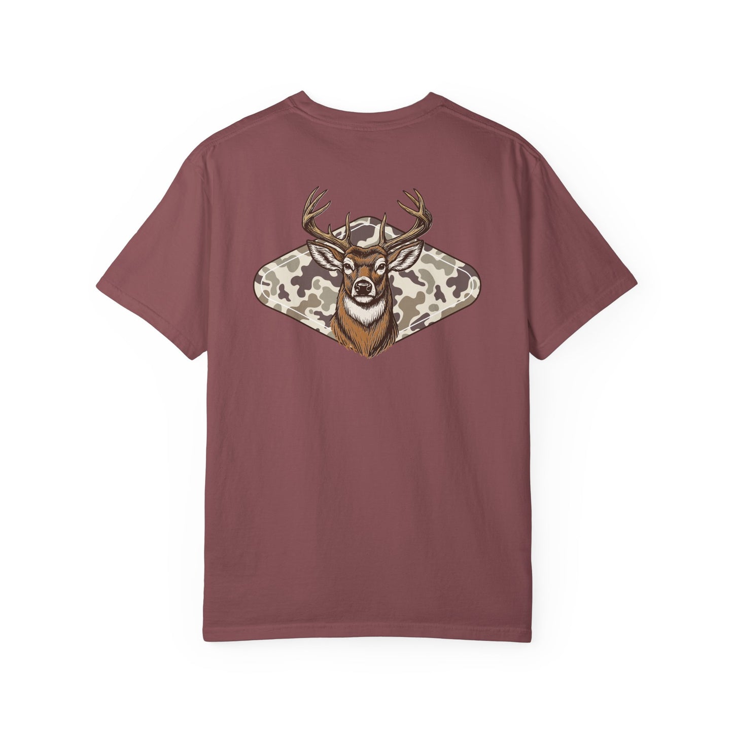 Southern Country Deer Hunting Buck T-Shirt | Vintage Whitetail Antlers & Camo Tee