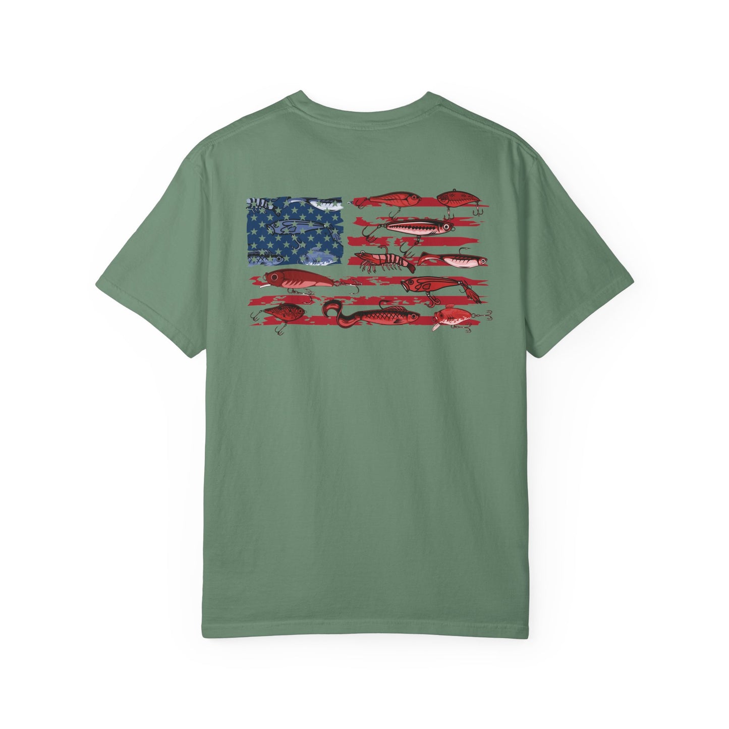 Southern Country American Flag Fishing Lure T-Shirt – Patriotic Fisherman Tee