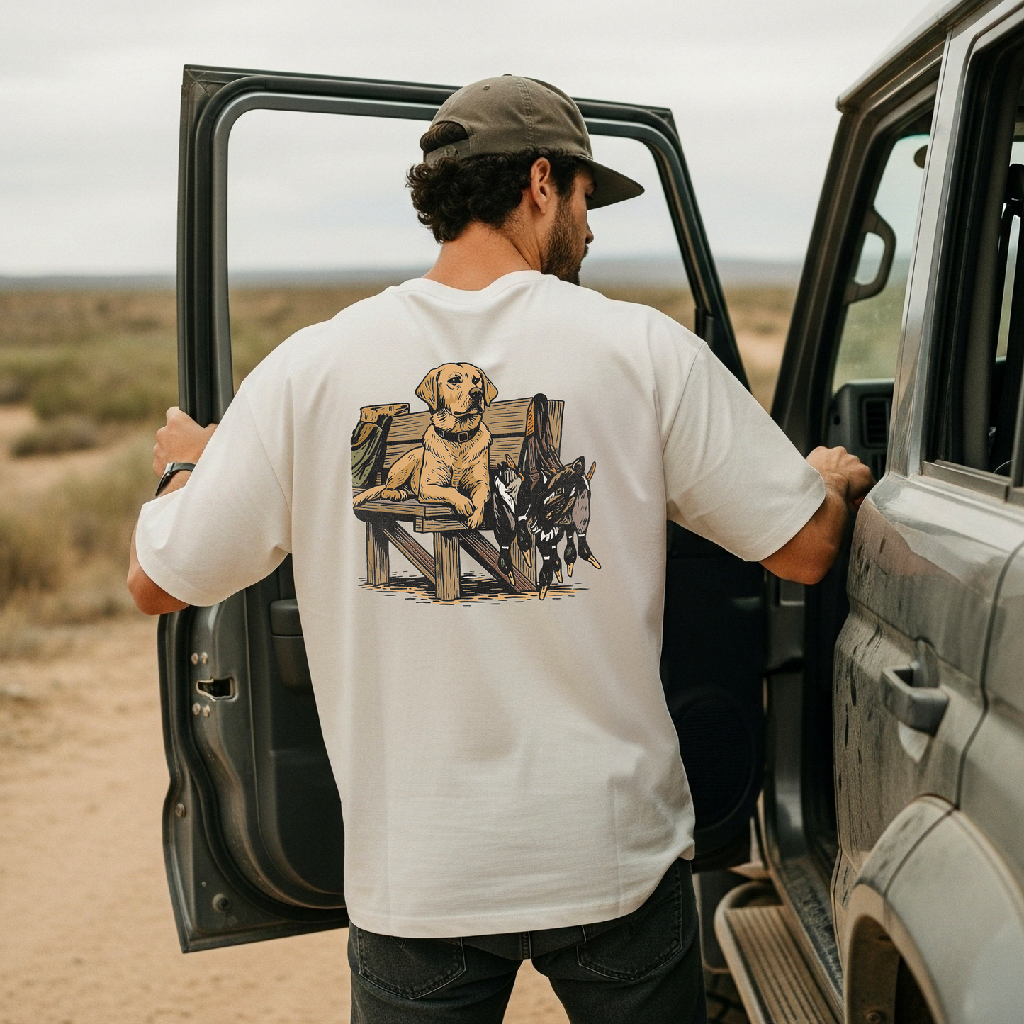 Southern Country Yellow Lab Hunting Dog T-Shirt | Rustic Duck Hunting Graphic Tee for Outdoorsmen