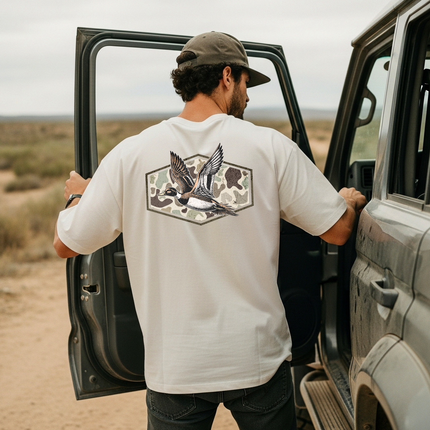 Southern Country Duck Camo Hunting T-Shirt | Old School Marsh Camo Graphic Tee for Waterfowl Hunters