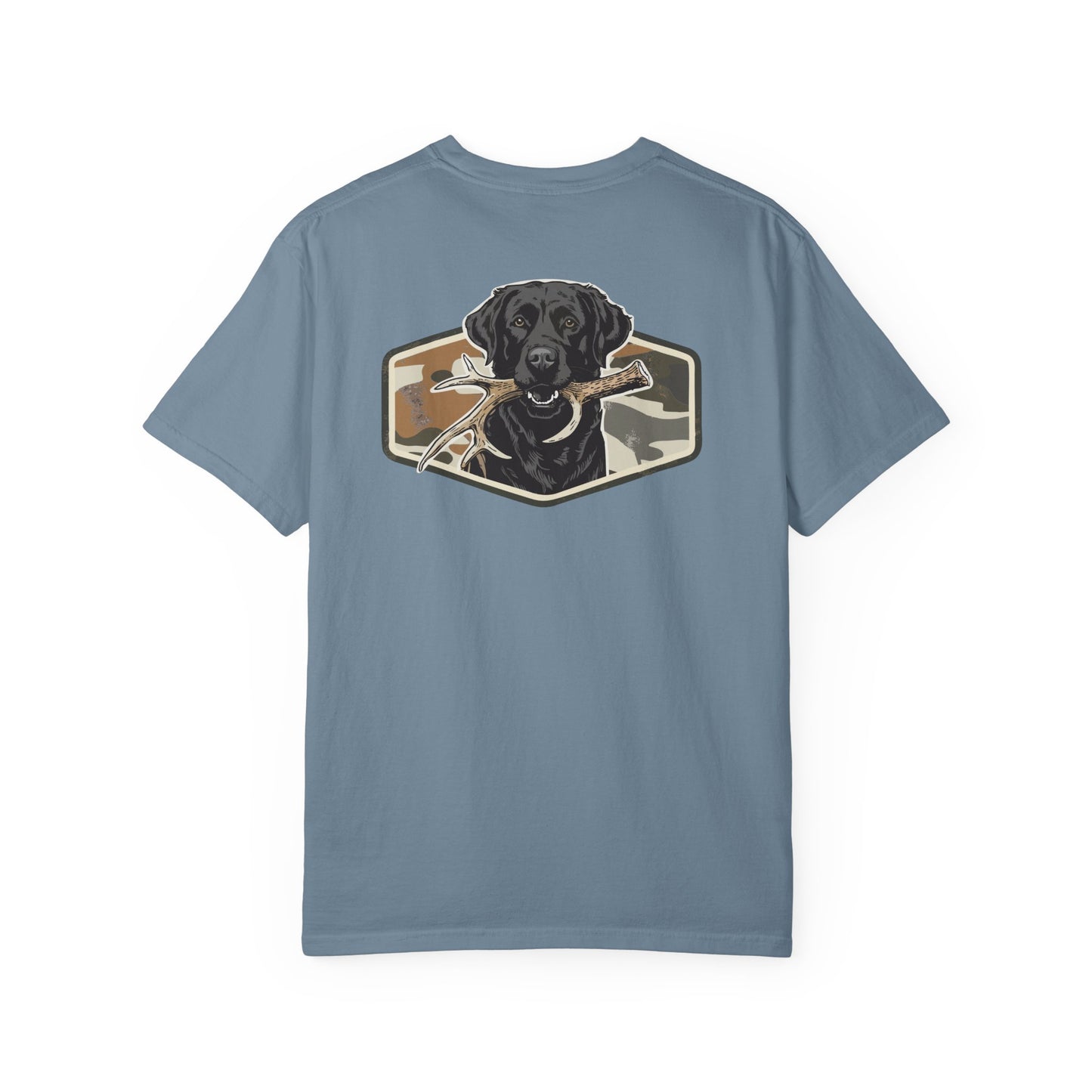 Southern Country Black Lab Hunting Dog T-Shirt – Camo Shed Hunt Retriever Tee