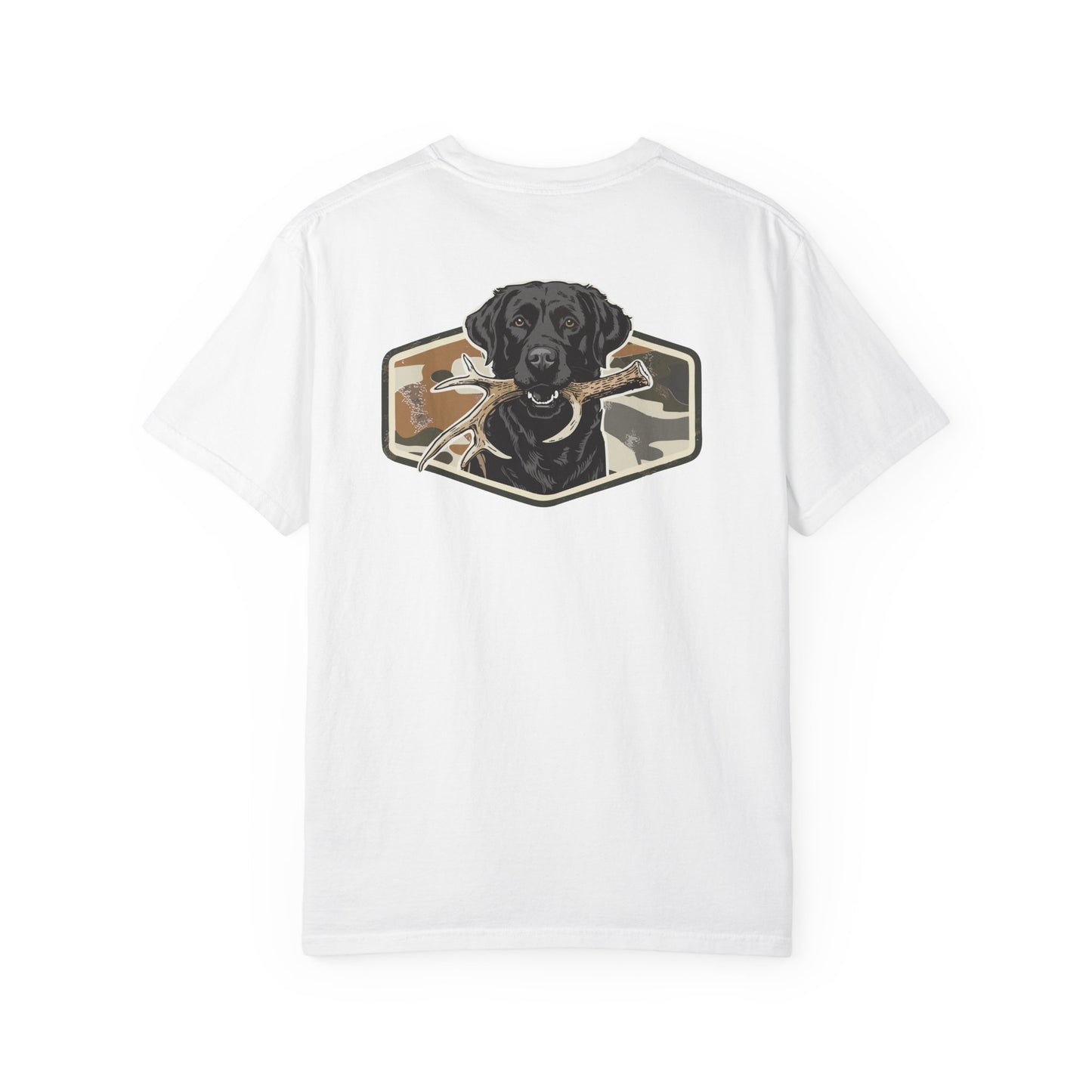 Southern Country Black Lab Hunting Dog T-Shirt – Camo Shed Hunt Retriever Tee