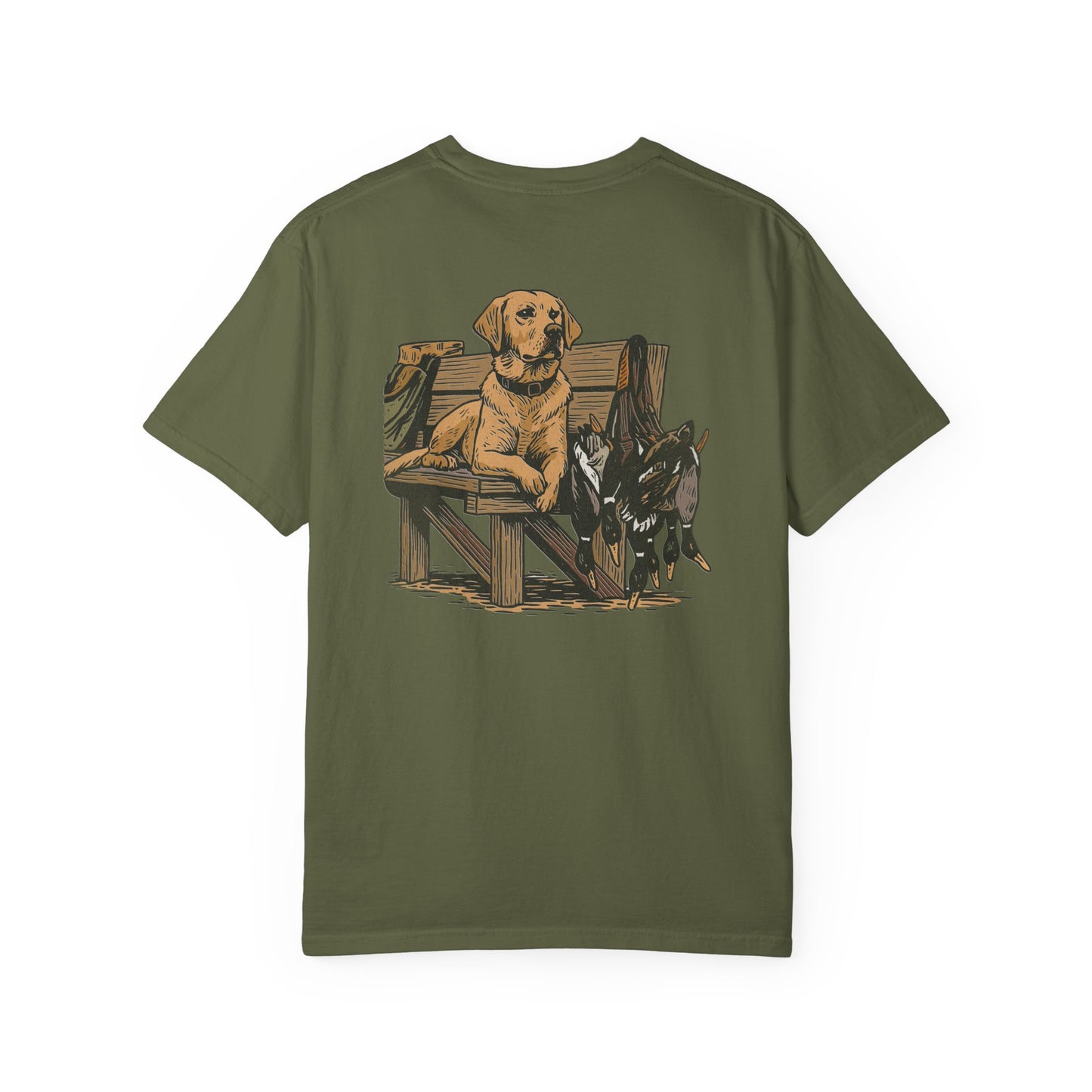 Southern Country Yellow Lab Hunting Dog T-Shirt | Rustic Duck Hunting Graphic Tee for Outdoorsmen