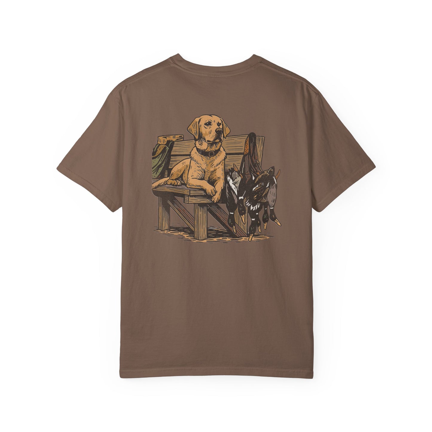 Southern Country Yellow Lab Hunting Dog T-Shirt | Rustic Duck Hunting Graphic Tee for Outdoorsmen