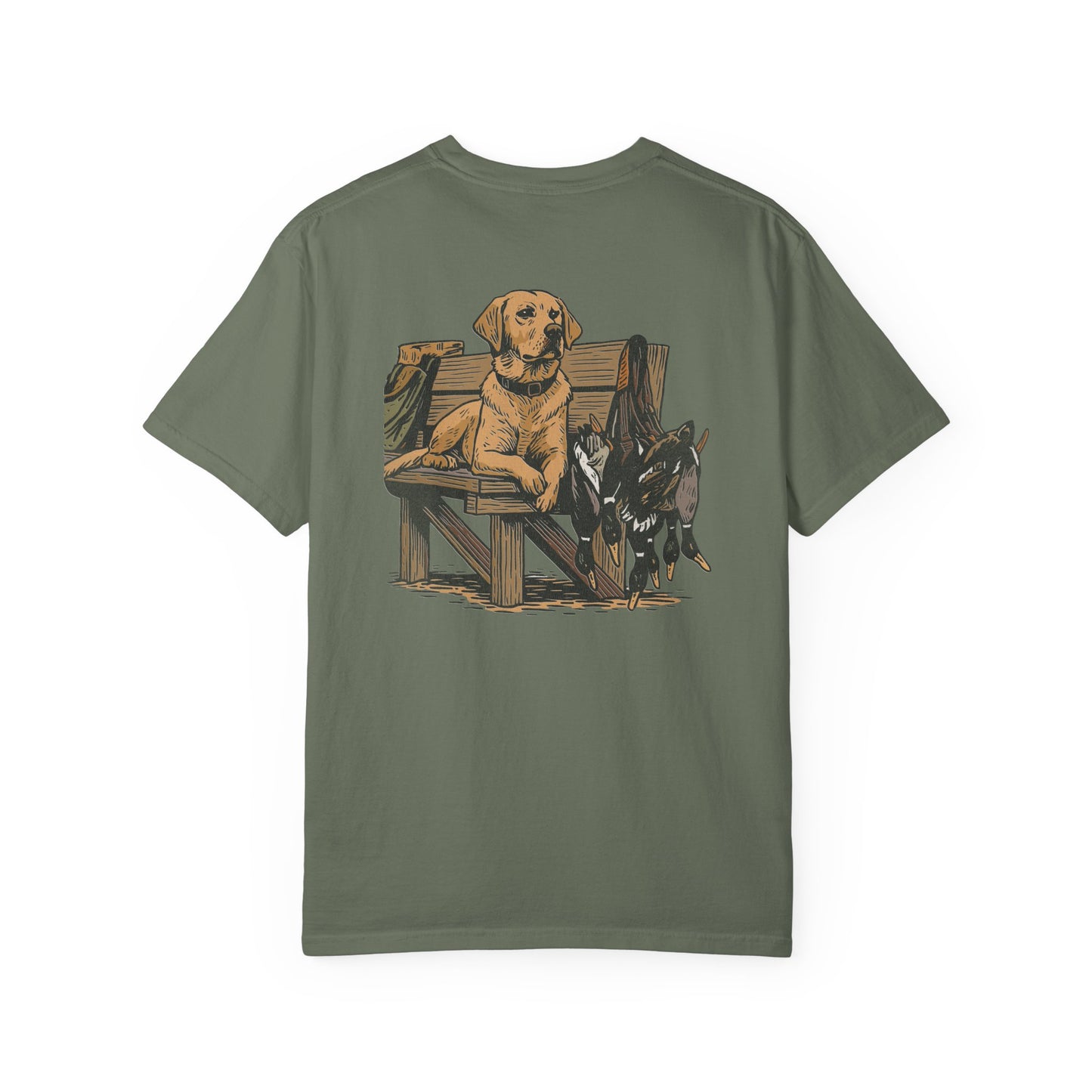 Southern Country Yellow Lab Hunting Dog T-Shirt | Rustic Duck Hunting Graphic Tee for Outdoorsmen