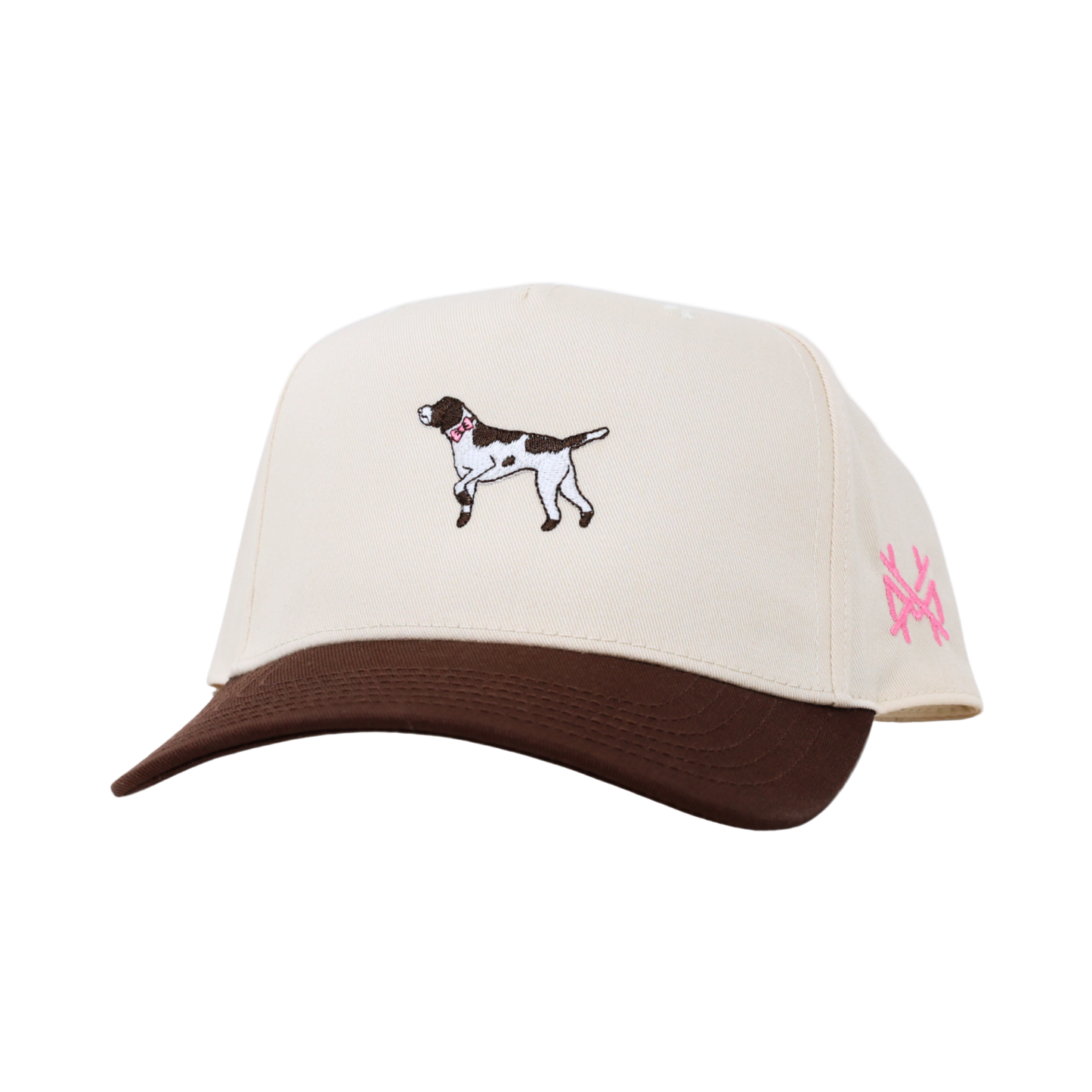 Cap with a dog illustration on a white background