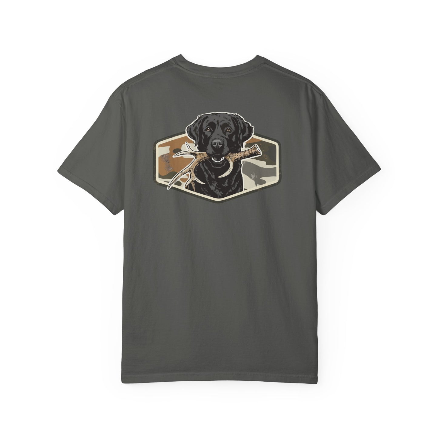 Southern Country Black Lab Hunting Dog T-Shirt – Camo Shed Hunt Retriever Tee