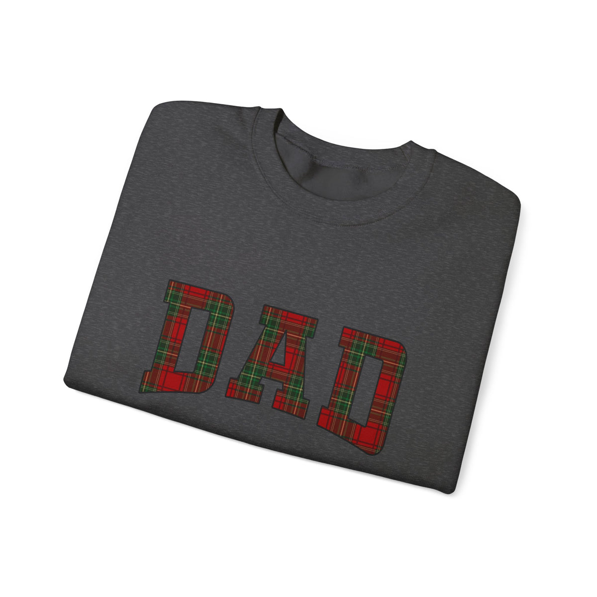 Christmas Plaid Dad Sweatshirt – Festive Holiday Crewneck