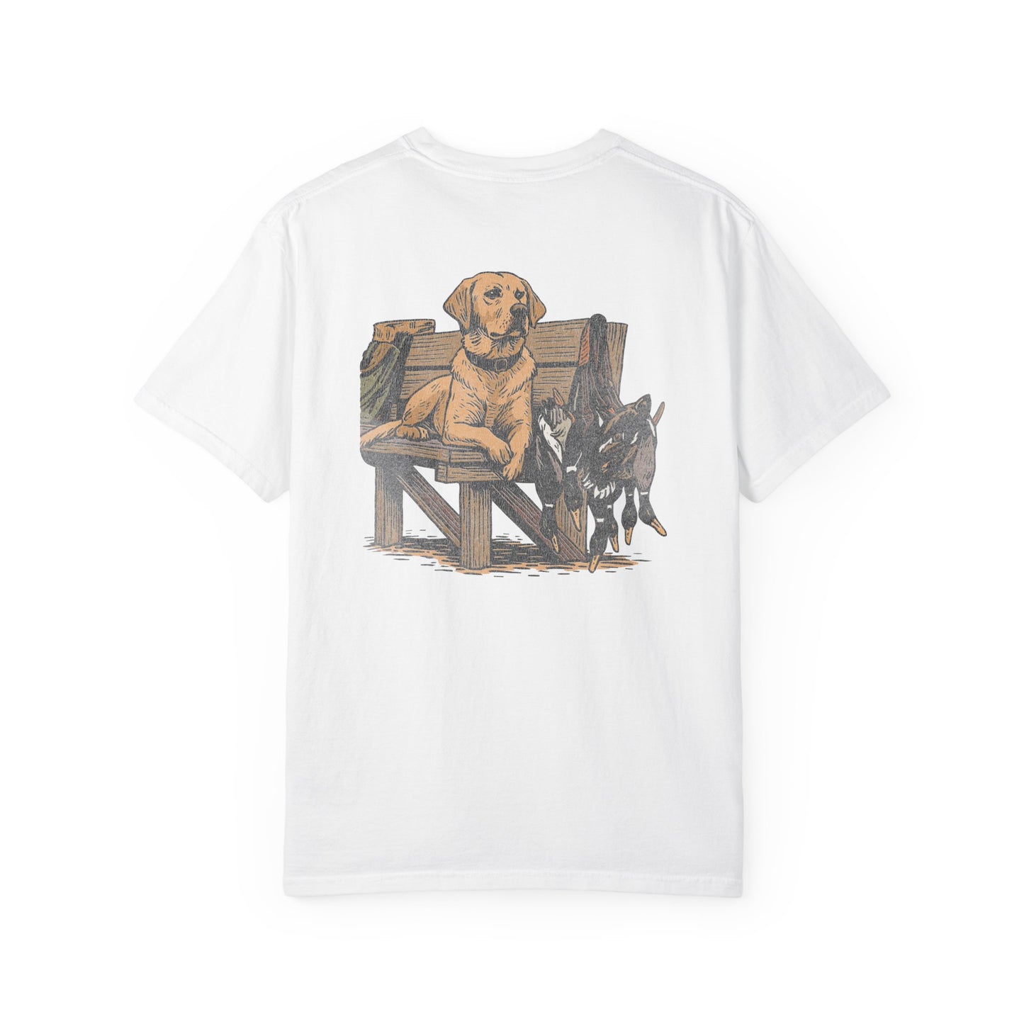 Southern Country Yellow Lab Hunting Dog T-Shirt | Rustic Duck Hunting Graphic Tee for Outdoorsmen
