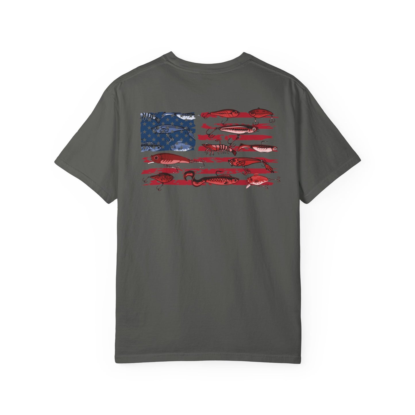 Southern Country American Flag Fishing Lure T-Shirt – Patriotic Fisherman Tee