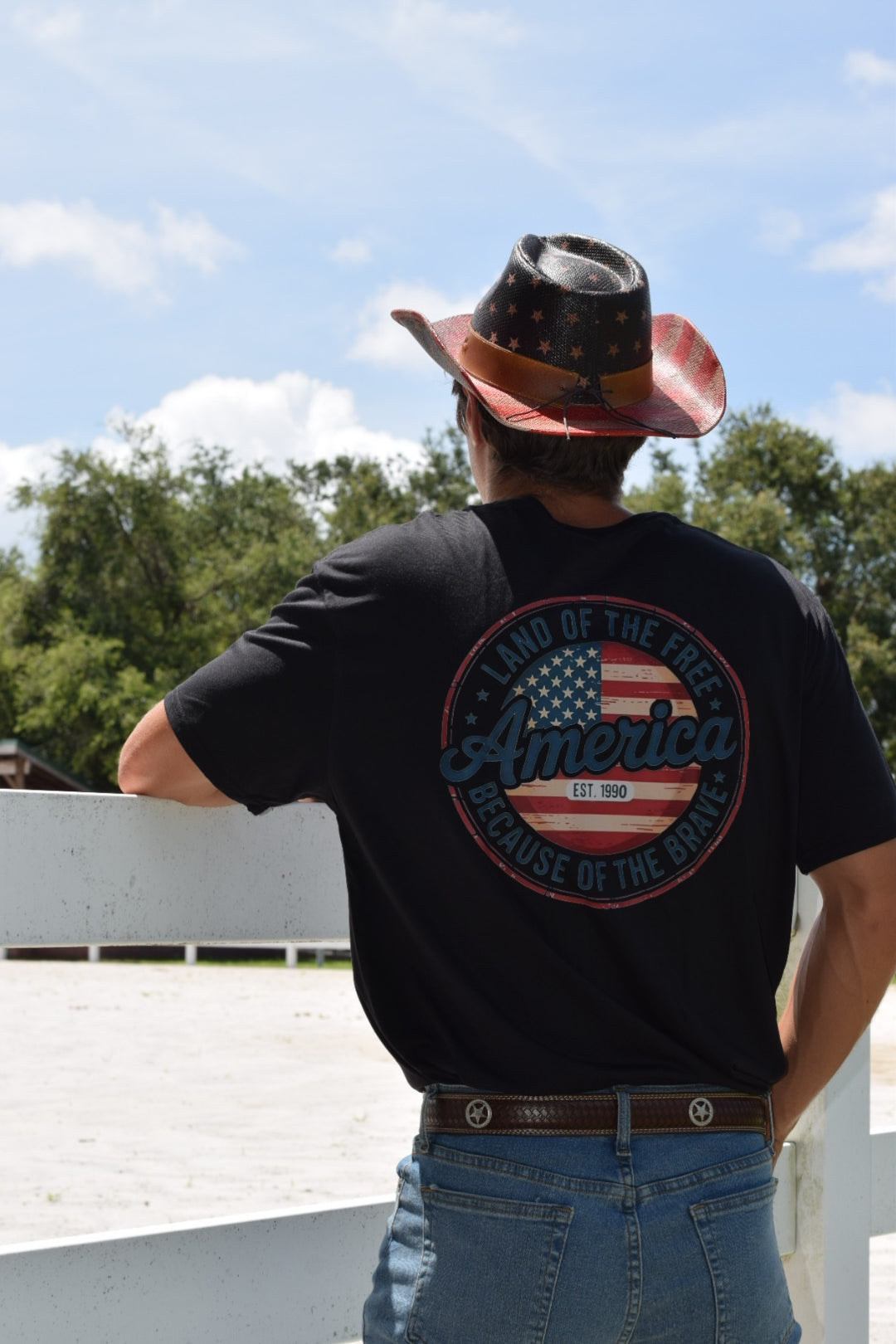 Land of the Free Because of the Brave T-Shirt – USA Flag