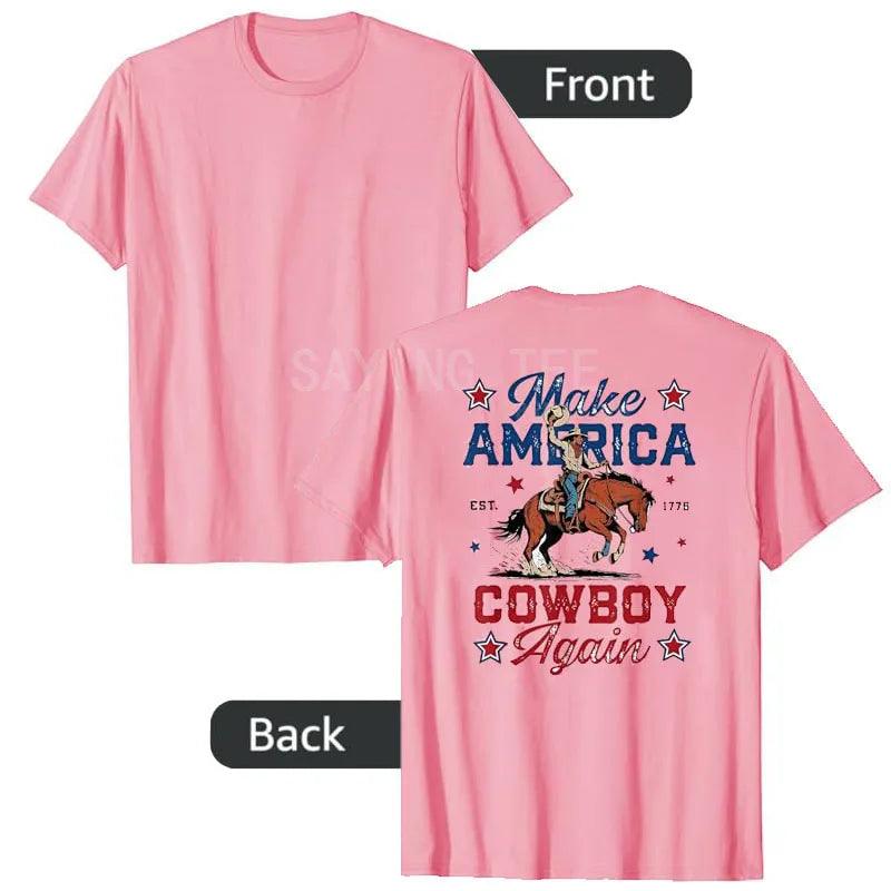 Make America Cowboy Again T-Shirt – Western 4th of July Y2K Graphic Tee