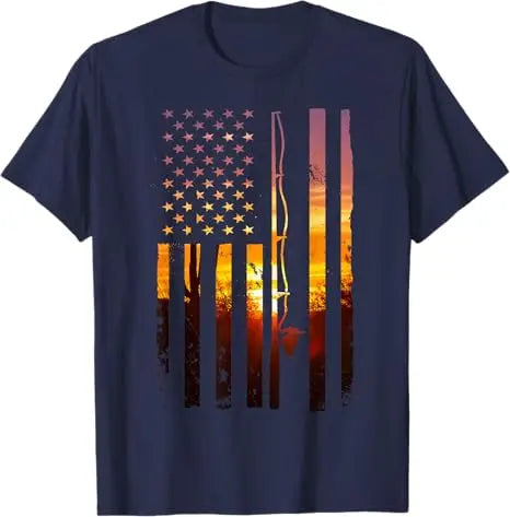 American Flag Bass Fishing T-Shirt – USA Fisherman Tee for Men