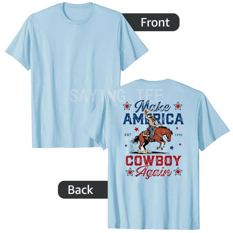 Make America Cowboy Again T-Shirt – Western 4th of July Y2K Graphic Tee