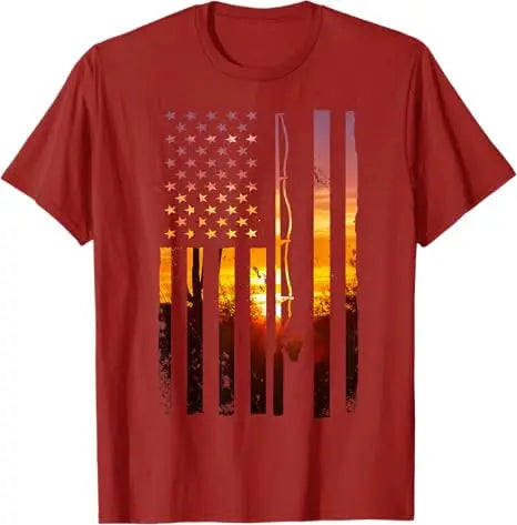 American Flag Bass Fishing T-Shirt – USA Fisherman Tee for Men