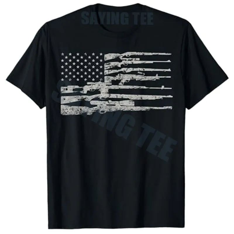 American Flag Gun Tee – Pro 2A Patriotic Shirt for Men