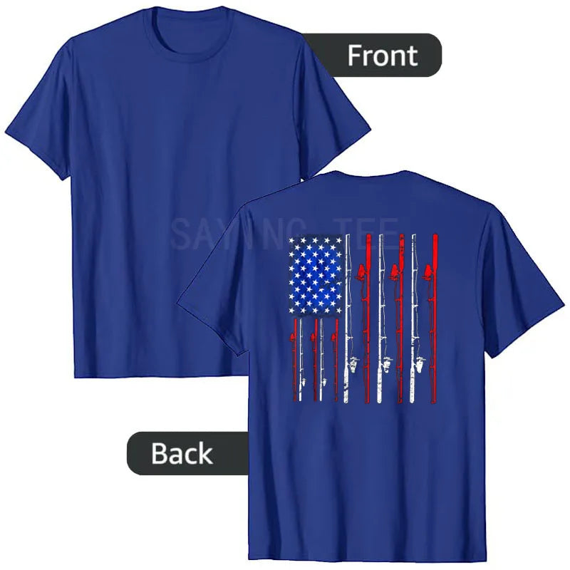 American Flag Bass Fishing T-Shirt – USA Fisherman Tee for Men