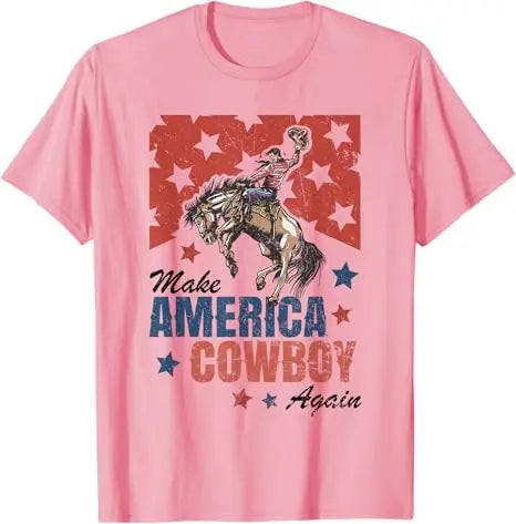 Make America Cowboy Again T-Shirt – Western 4th of July Y2K Graphic Tee