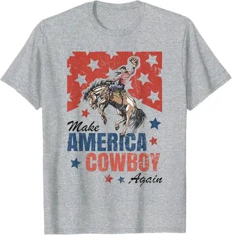 Make America Cowboy Again T-Shirt – Western 4th of July Y2K Graphic Tee