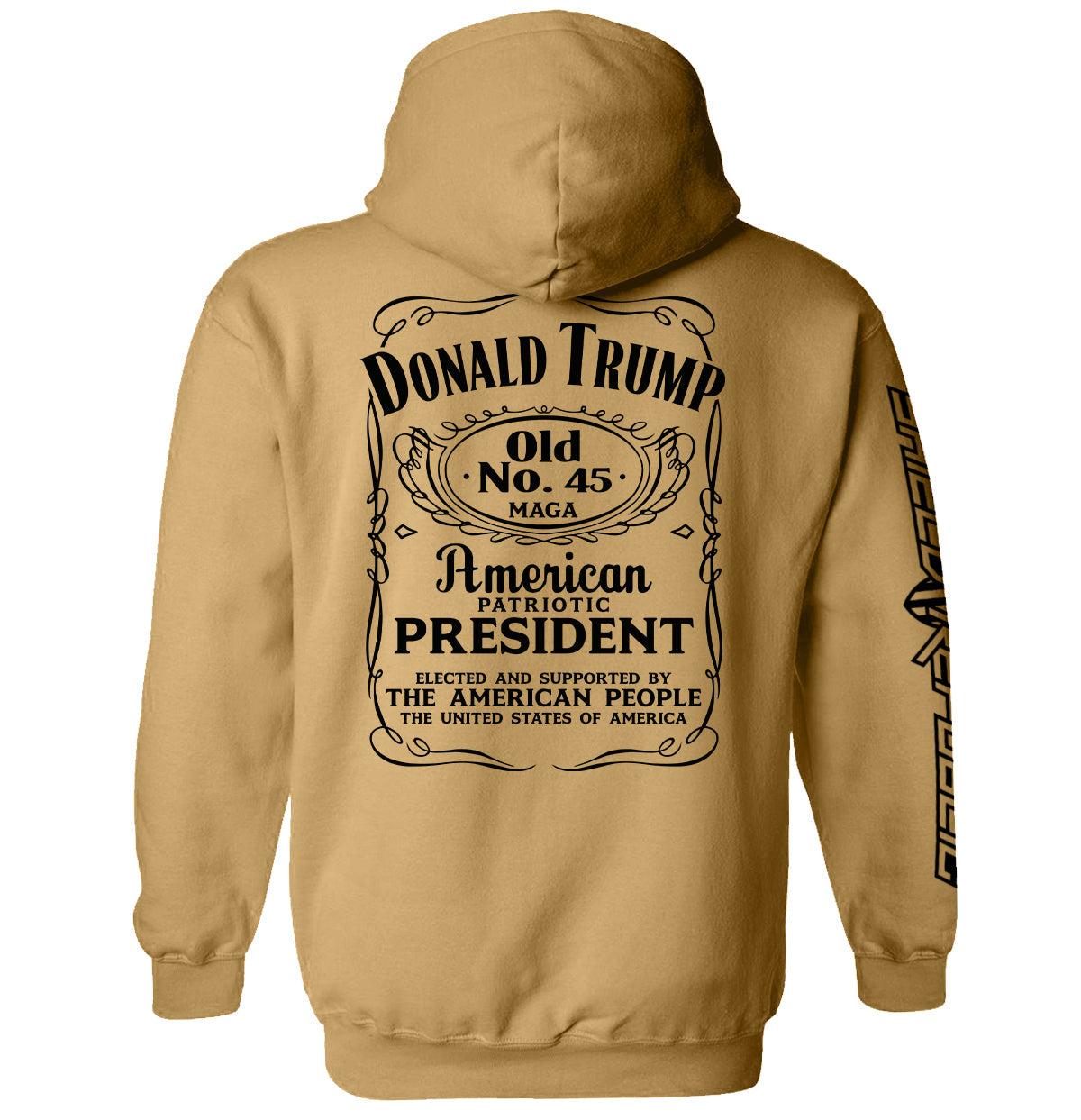 Donald Trump Old No. 45 Label T-Shirt with American patriotic design