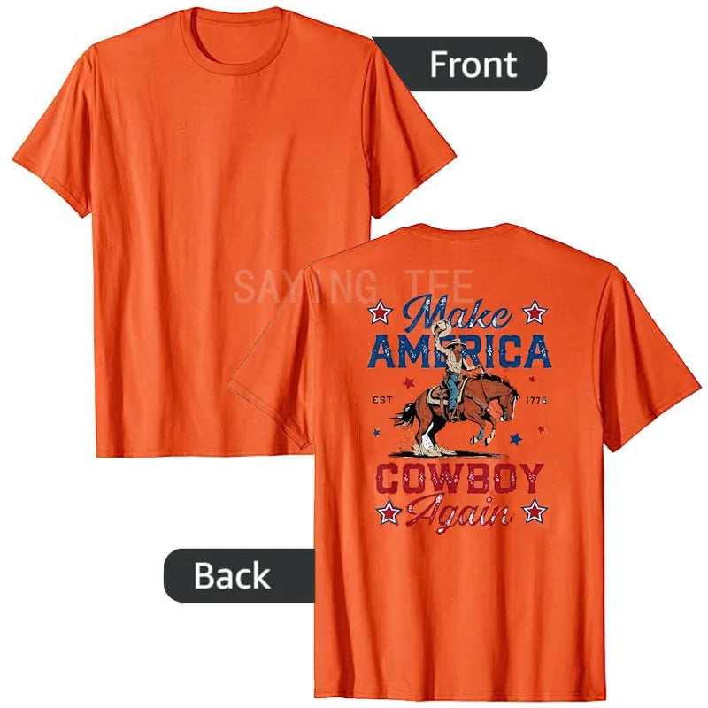 Make America Cowboy Again T-Shirt – Western 4th of July Y2K Graphic Tee