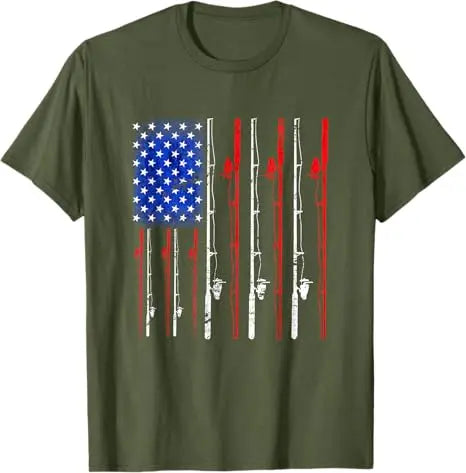 American Flag Bass Fishing T-Shirt – USA Fisherman Tee for Men