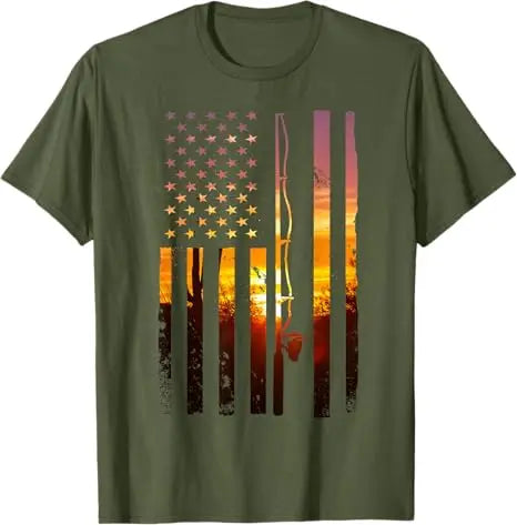 American Flag Bass Fishing T-Shirt – USA Fisherman Tee for Men