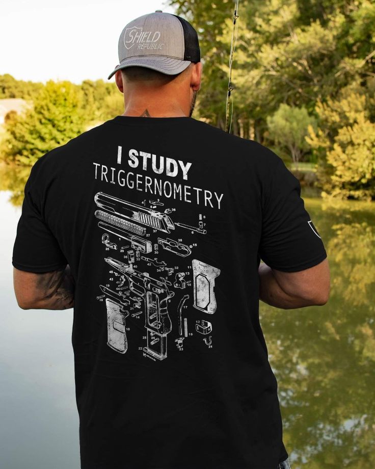 Shield Republic I Study Trigonometry graphic t-shirt for men