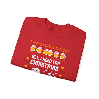 All I Need For Christmas Is Beer Sweatshirt – Funny Crewneck