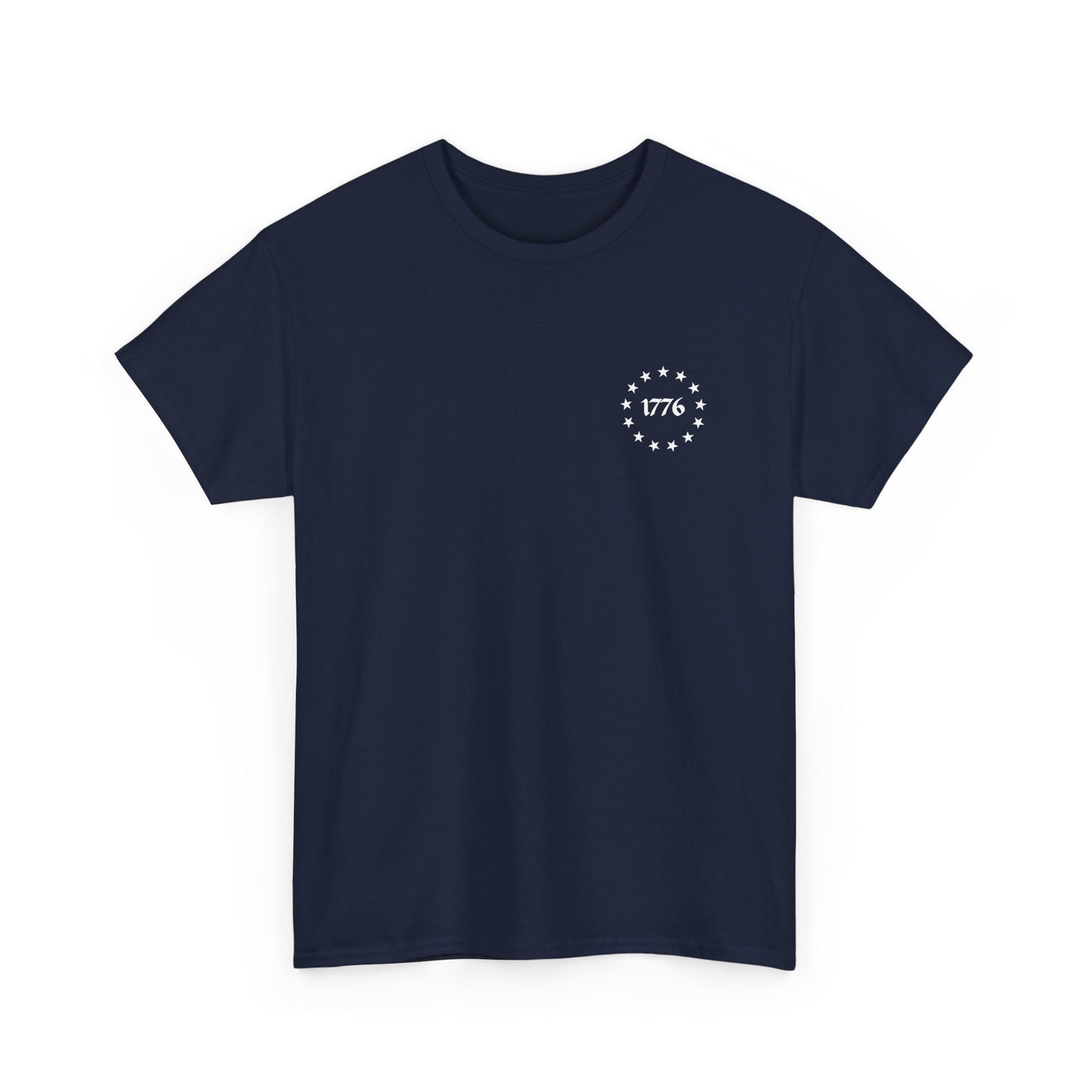 This Is My Pride Flag T-Shirt, navy blue with a 1776 design, representing American pride and freedom.