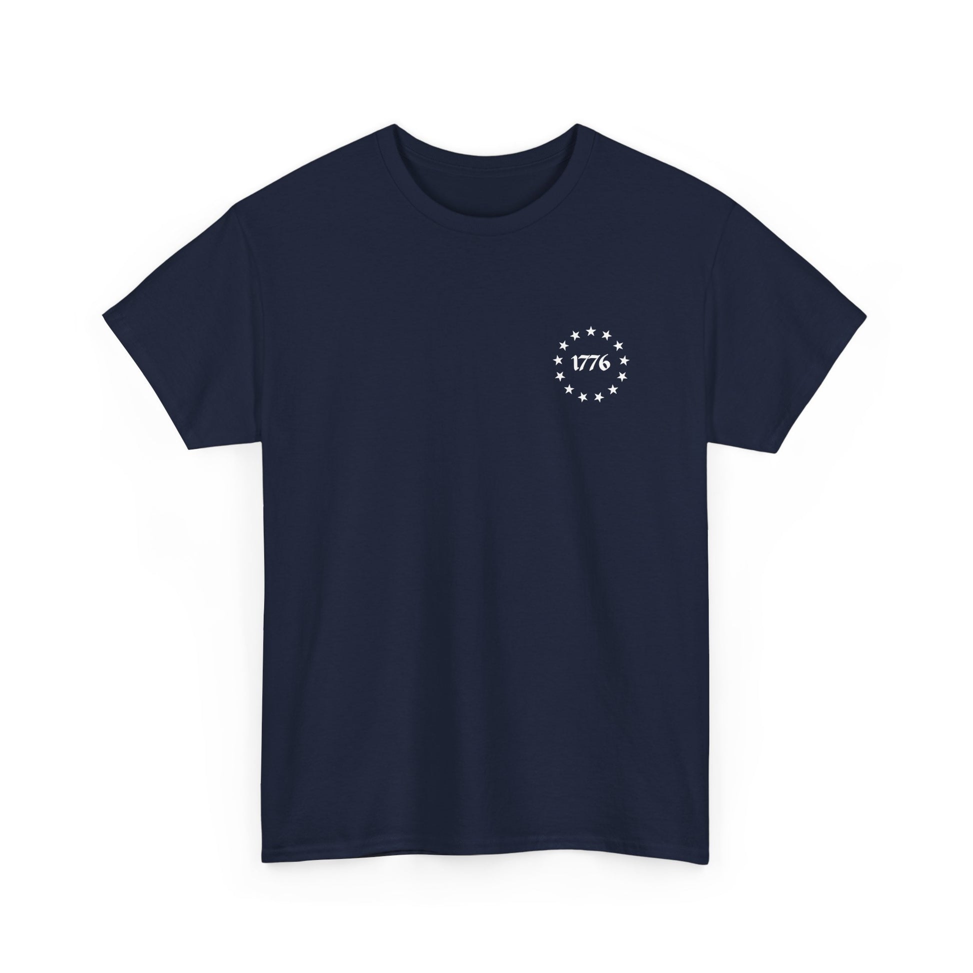 This Is My Pride Flag T-Shirt, navy blue with a 1776 design, representing American pride and freedom.