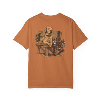Southern Country Yellow Lab Hunting Dog T-Shirt | Rustic Duck Hunting Graphic Tee for Outdoorsmen