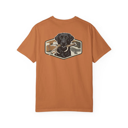 Southern Country Black Lab Hunting Dog T-Shirt – Camo Shed Hunt Retriever Tee
