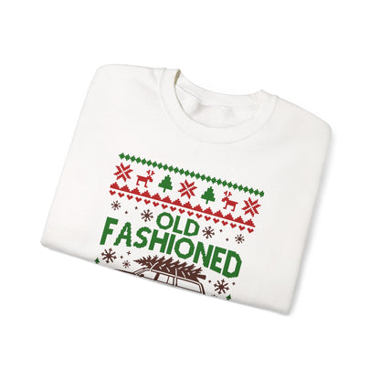 Old Fashioned Family Christmas Sweatshirt with retro design and festive colors