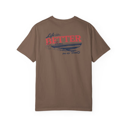 Southern Country Life Is Better on a Boat T-Shirt | Retro Lake Life & Summer Boating Graphic Tee