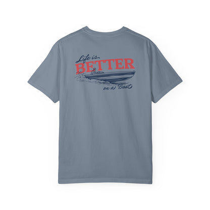 Southern Country Life Is Better on a Boat T-Shirt | Retro Lake Life & Summer Boating Graphic Tee