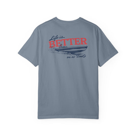 Southern Country Life Is Better on a Boat T-Shirt | Retro Lake Life & Summer Boating Graphic Tee