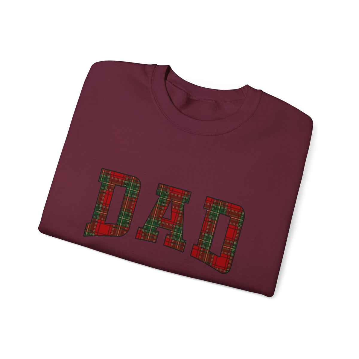 Christmas Plaid Dad Sweatshirt – Festive Holiday Crewneck