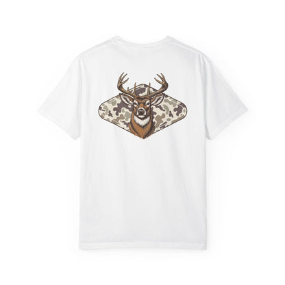Southern Country Deer Hunting Buck T-Shirt | Vintage Whitetail Antlers & Camo Tee