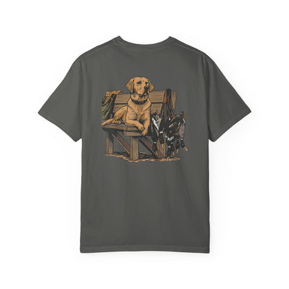 Southern Country Yellow Lab Hunting Dog T-Shirt | Rustic Duck Hunting Graphic Tee for Outdoorsmen