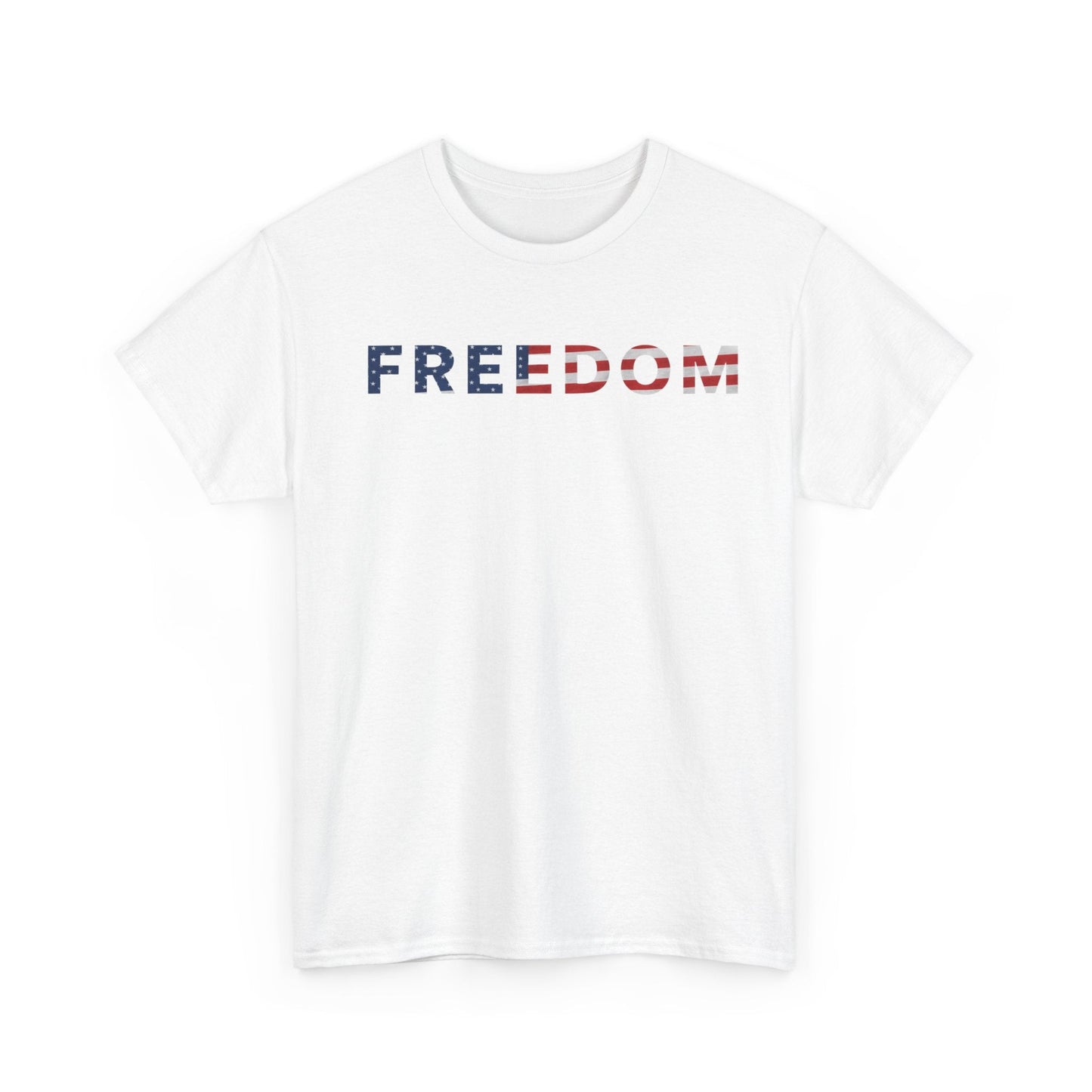 Freedom 250 USA Anniversary Tee featuring 'Freedom' design for America's 250th birthday celebration in 2026, bold and classic style.