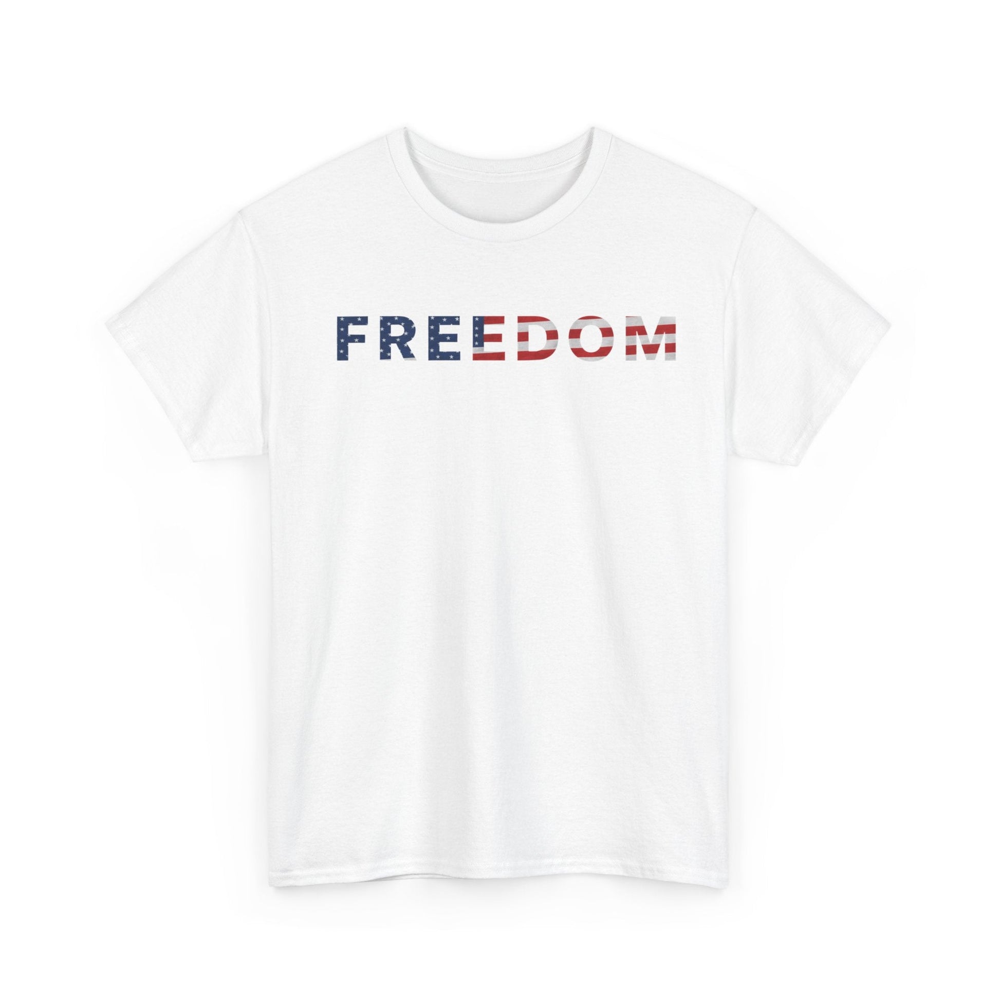 Freedom 250 USA Anniversary Tee featuring 'Freedom' design for America's 250th birthday celebration in 2026, bold and classic style.