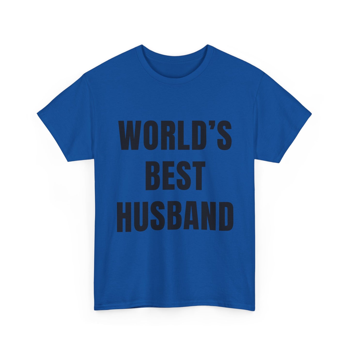 World's Best Husband Shirt displayed on a blue tee with bold black text, perfect for humorous husband gifts.